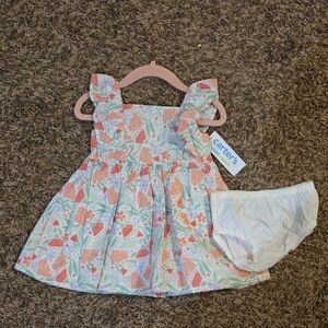 Carter's Floral Dress with Bloomers - Pink and Green